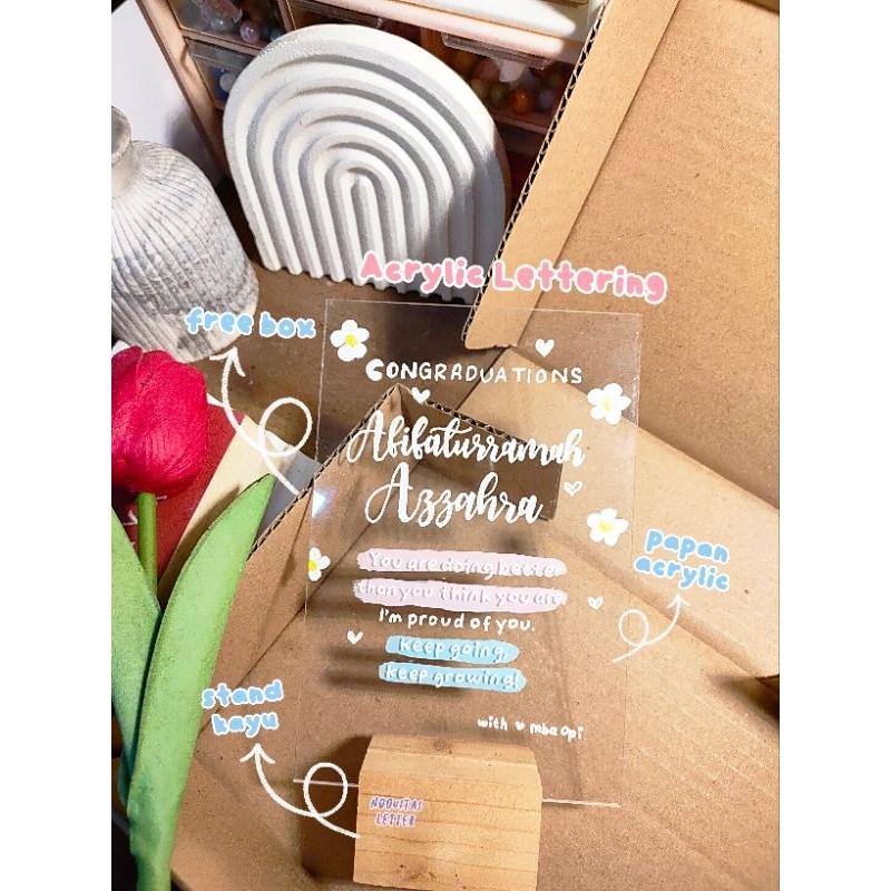 Giftbox Acrylic Lettering Kado Wisuda