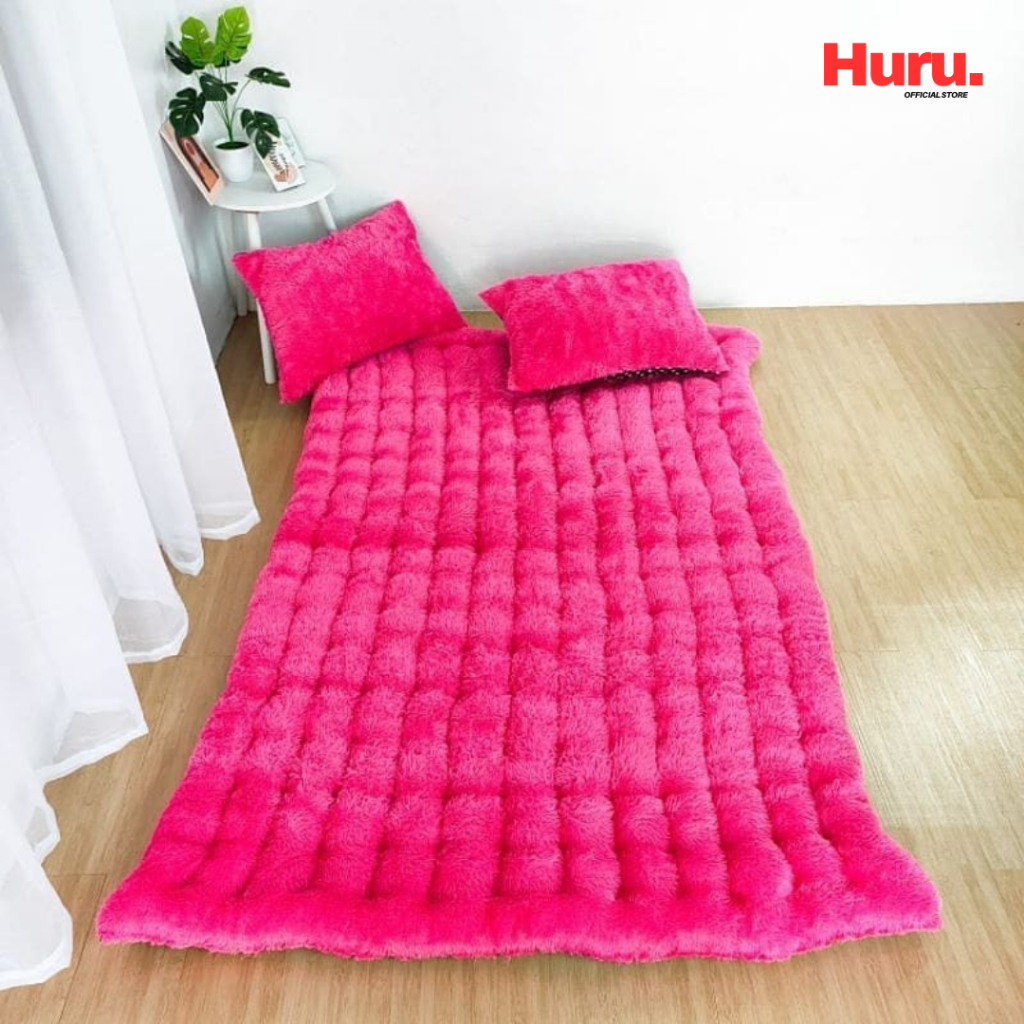 Kasur Lantai Bulu Rasfur Gender 180 x 140 / 180 x 120 Premium Tebal Bonus 2 Bantal
