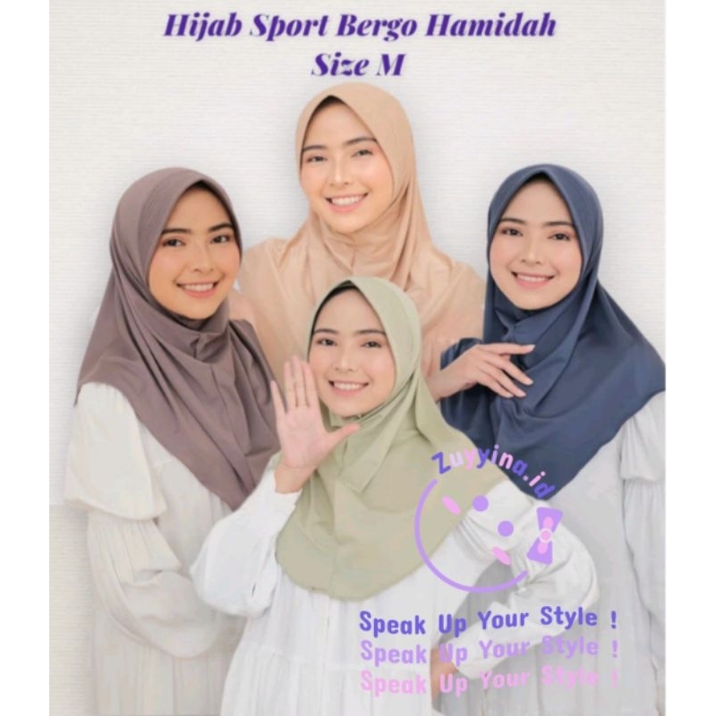 Hijab bergo hamidah sport (ada Pet) Jersey Premium