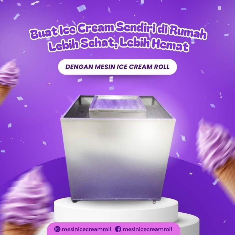 mesin ice cream roll 1 pan produk original ice cream machine es cream roll produk UMKM Naik kelas