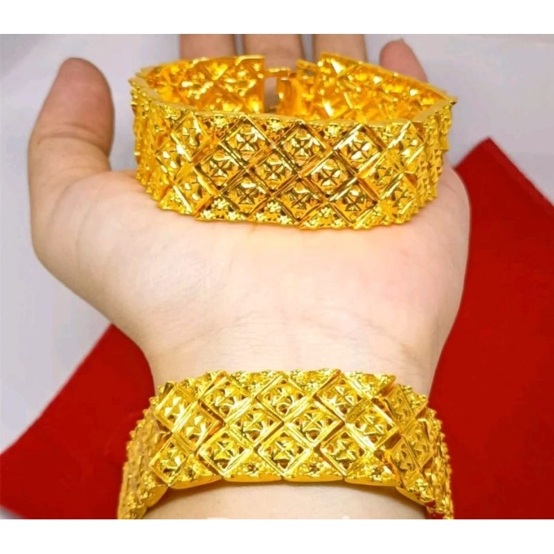 Gelang Rantai Hongkong padat dubai lapis emas 24k