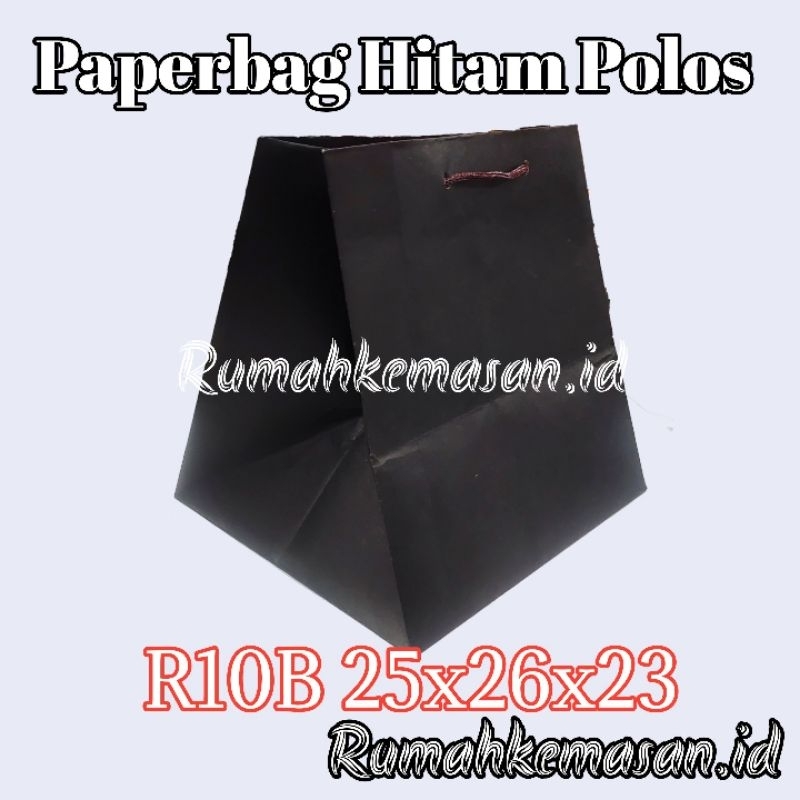 

Paperbag Hitam Polos R10B 25x26x23 cm / Tas kertas Hitam polos