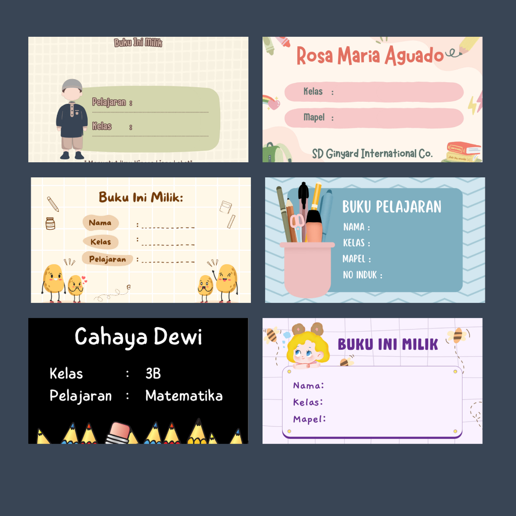 

stiker label nama kelas Stiker Buku Mata Pelajaran satuan1