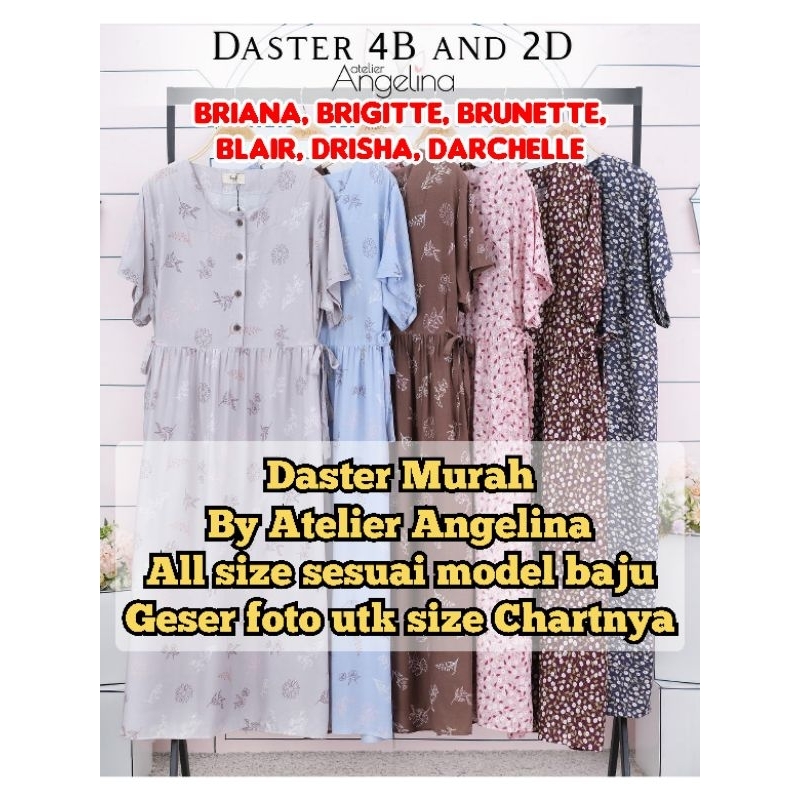 Atelier Angelina - Daster Murah 4B & 2D Sample Design : Drisha, Darchelle, Blair, Brunette, Briana, 