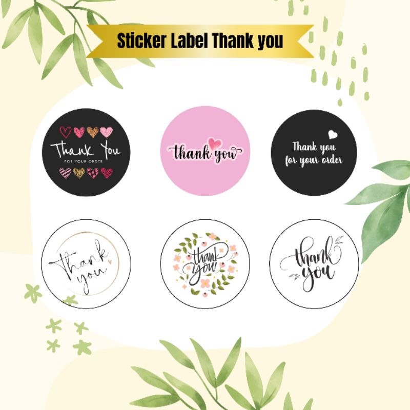 

Stiker Label Thank You Bebas Custom | Sticker Label Kemasan Siap Pakai