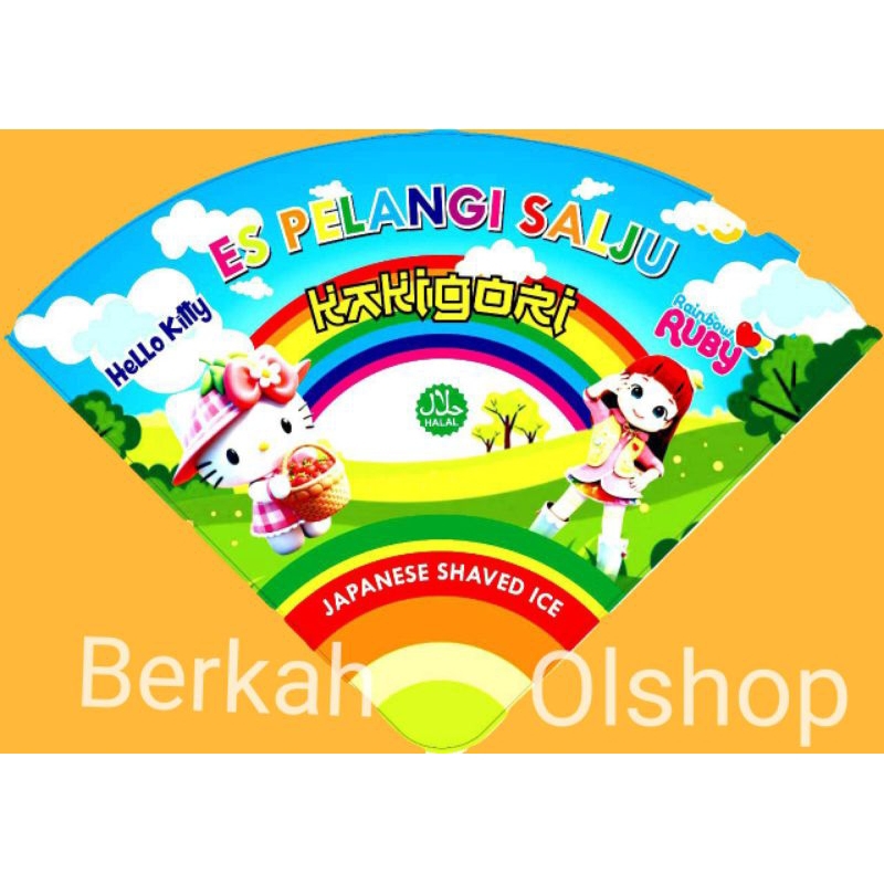 

kertas es pelangi,bungkus es kakigory,wadah es salju