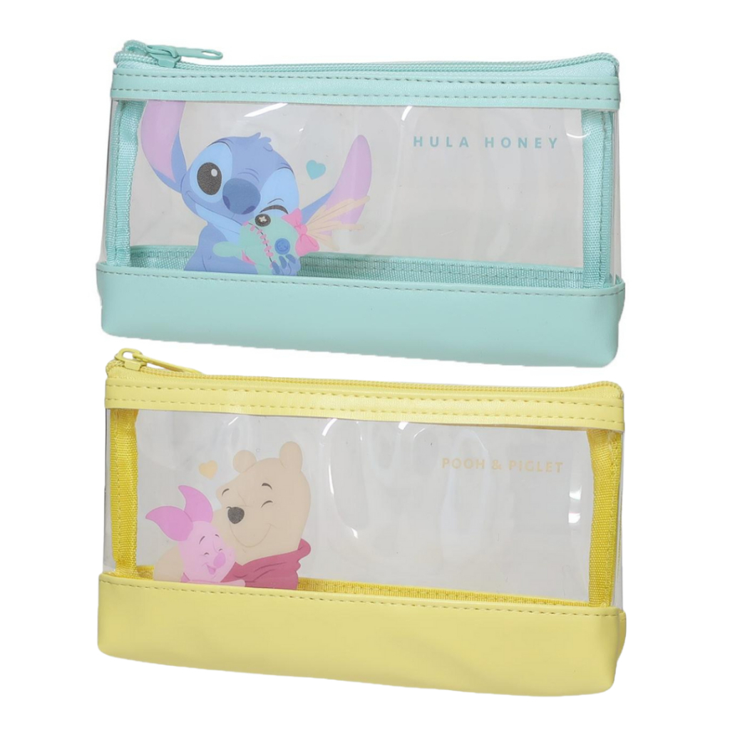 

Pencil Case Disney Hula Honey Stitch Winnie the Pooh Piglet Semi Transparent Kotak Pensil Storage Pouch Limited Edition
