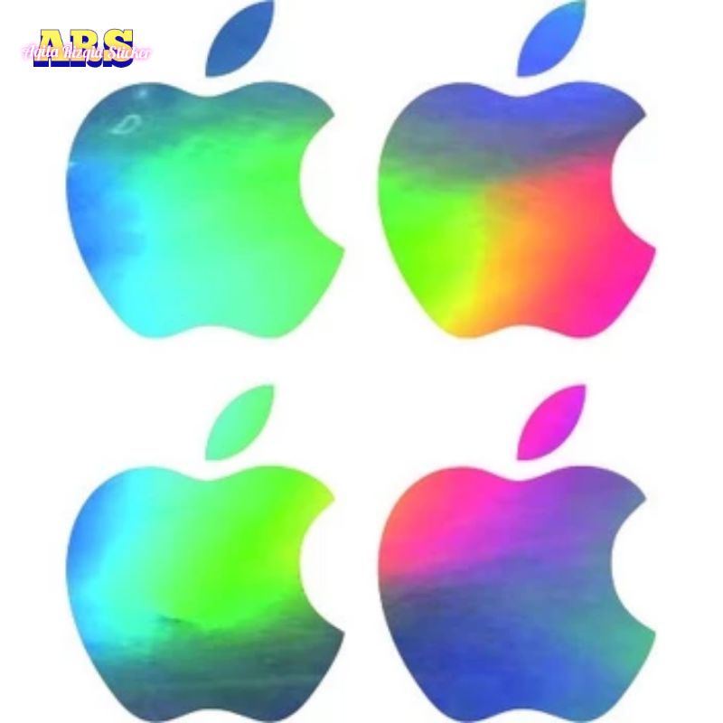 

stiker cuting logo apple ukur 1'7cm x 1,4cm isi 4 bisa costum warna