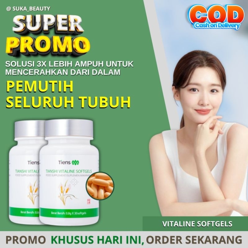 TIENS VITALINE SOFTGELS Pemutih Badan Permanen Bpom dan halal Ori Cepat Ampuh Kapsul Pemutih