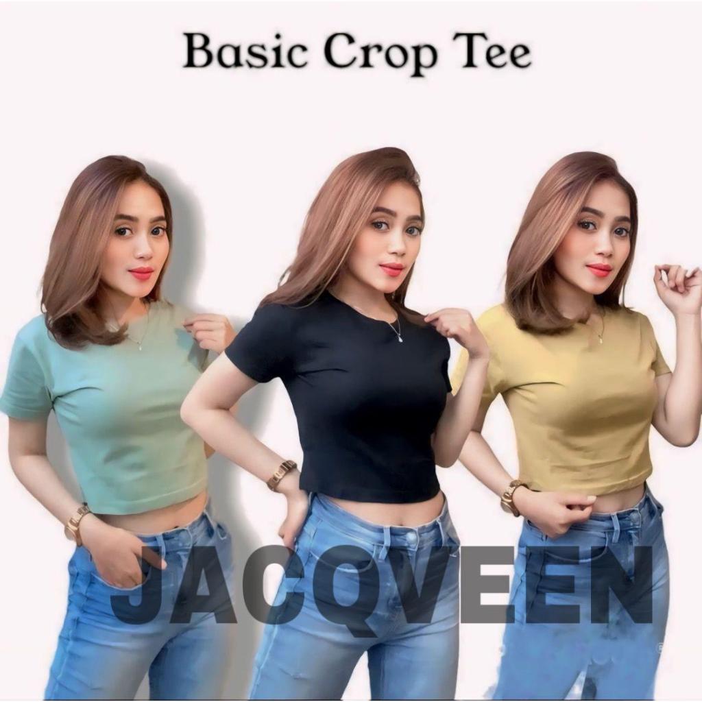 KAOS CROP TOP | KAOS CROP TOP WANITA | CROP TEE KAOS POLOS WANITA COTTON COMBED 24s