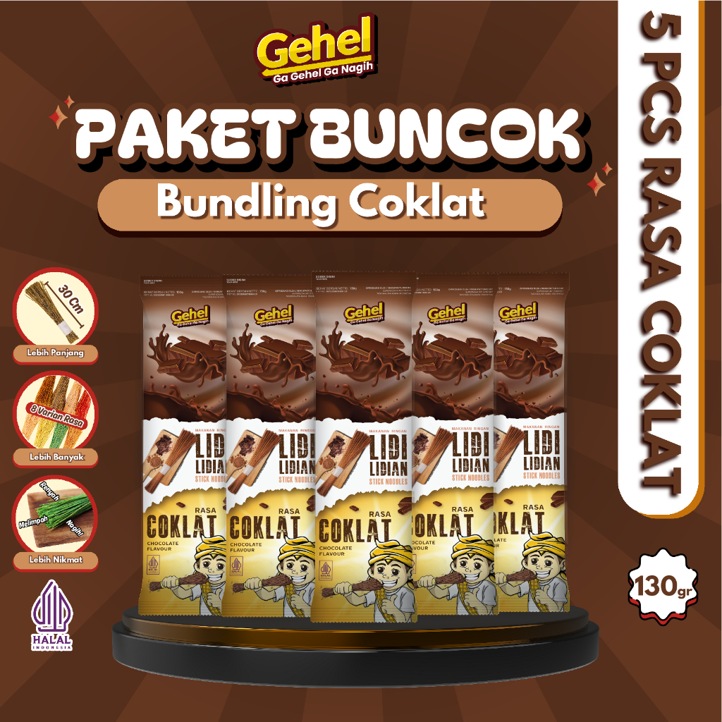 

GEHEL [BUNCOK] Paket Bundling Coklat Lidi Panjang 30 cm - Paket Bundling Isi 5