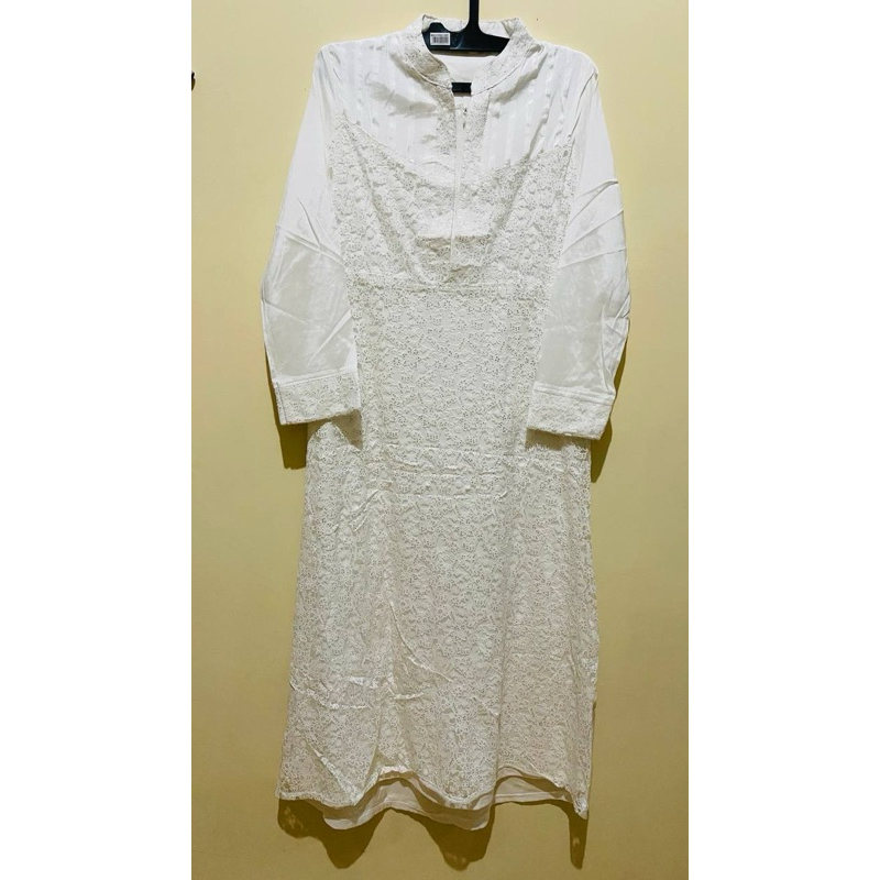 Gamis Wanita/Dress Wanita/Baju Lebaran Warna Putih