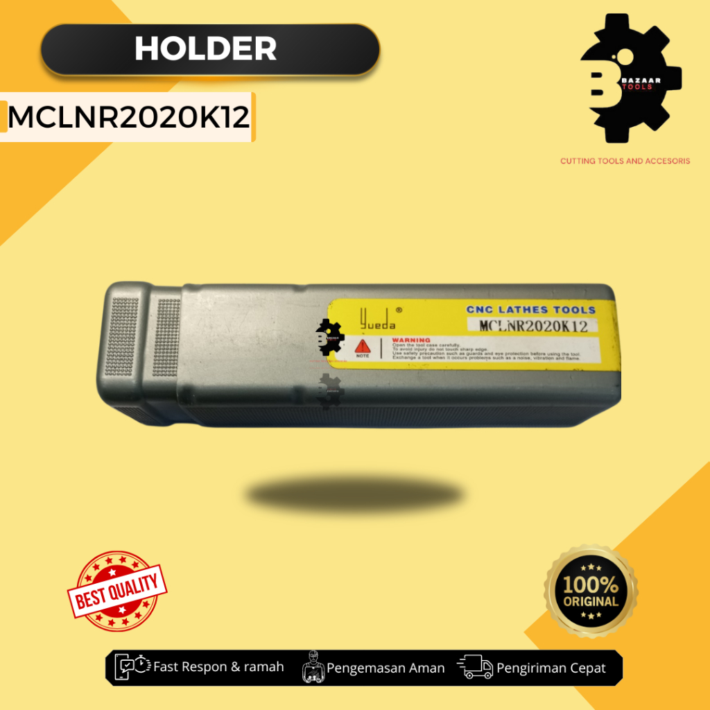 Holder MCLNR2020K12- Merk CNC LATHES TOOLS - Holder Insert - Alat Potong - Insert Pahat Bubut - Pisa