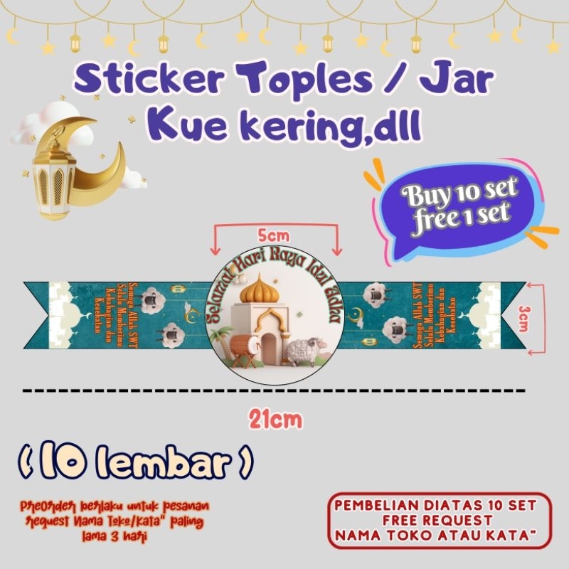 

Sticker toples atau jar 1 pack isi 10 pcs