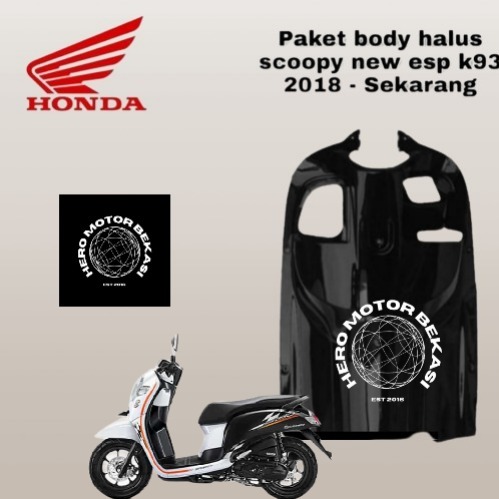 cod - cover inner dasbor legshield dasbor tengah scoopy esp donat k93 2017 2018 2019 warna hitam glo