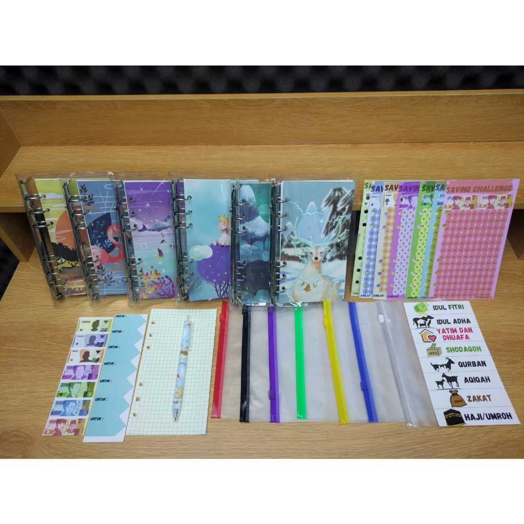 

Paket Hemat Binder Menabung Keuangan Lengkap A6 - Cover Binatang