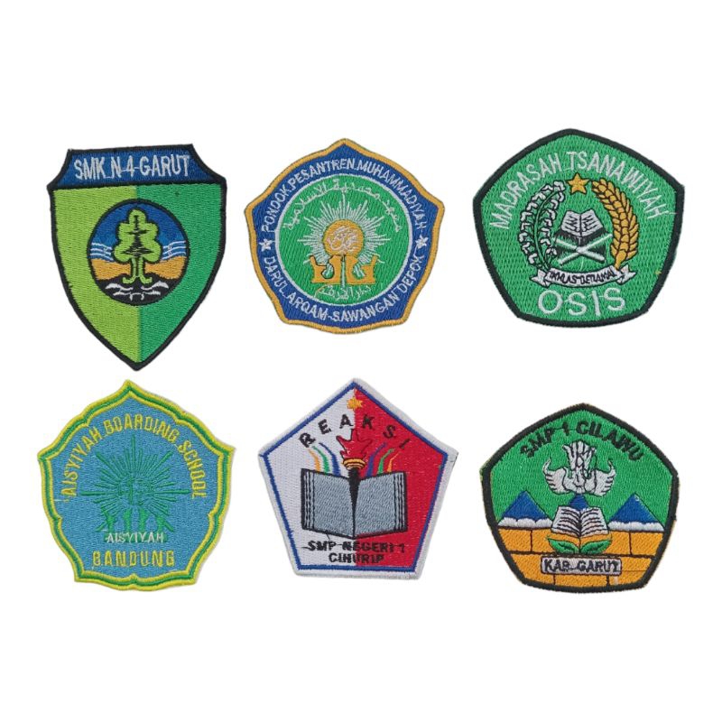 bordir logo custom sekolah / atribut sekolah/ bet sekolah /bedge sekolah