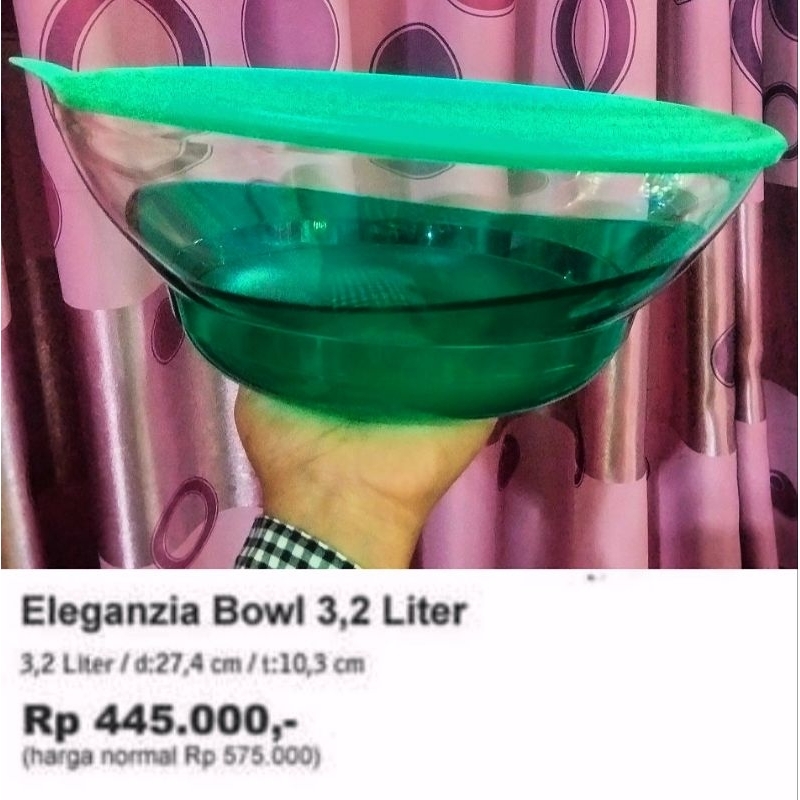Tupperware Original Eleganzia kristal 3, 2liter warna tosca dan ungu