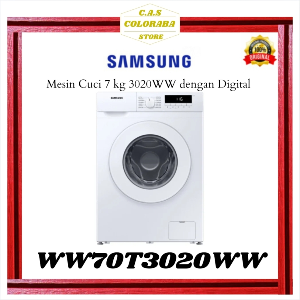 MESIN CUCI SAMSUNG WW70T3020WW MESIN CUCI FRONT LOADING 7 KG WW70T WW70T3020 70T3020WW