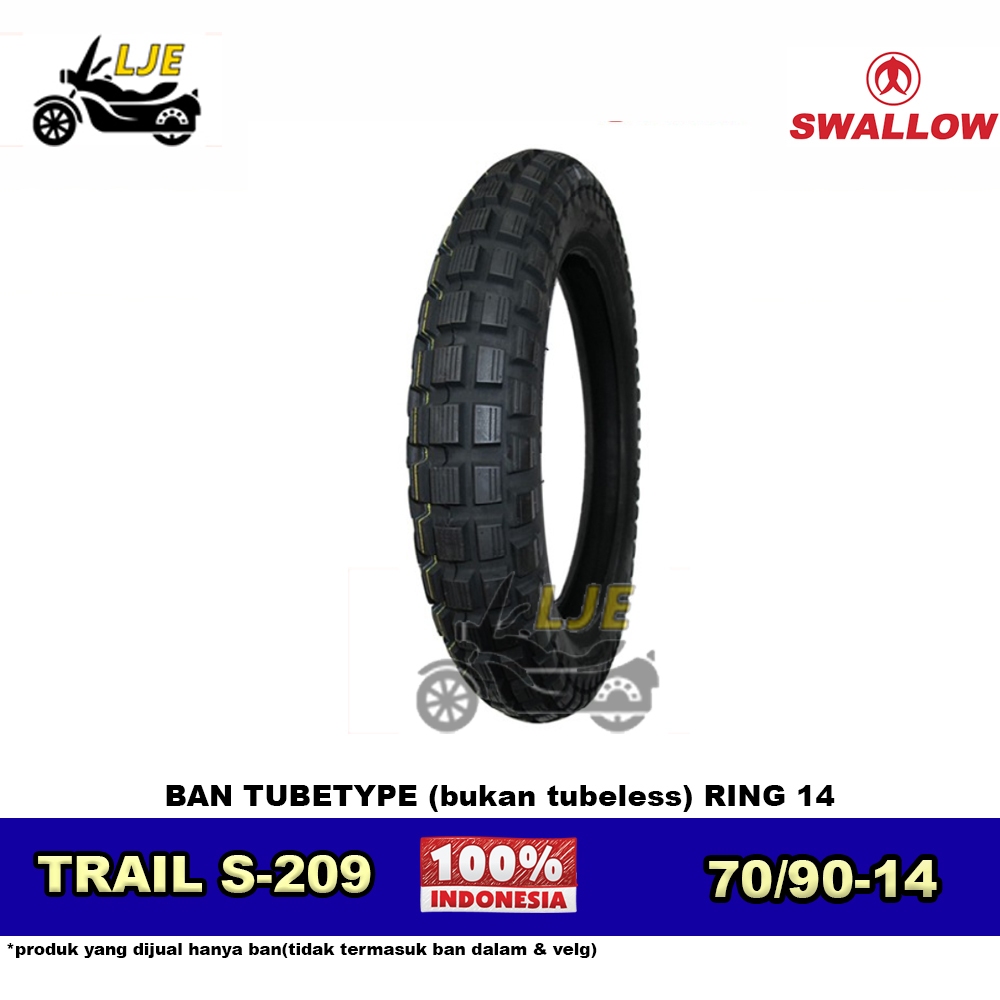 Swallow Ban Motor Trail 70/90-14 Tubetype (bukan tubeless) ring 14 - Ban Baru Swallow