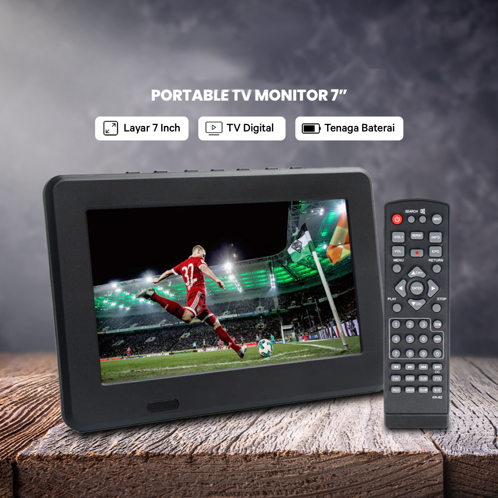 Portable TV Monitor 7 Inch DVB-T2