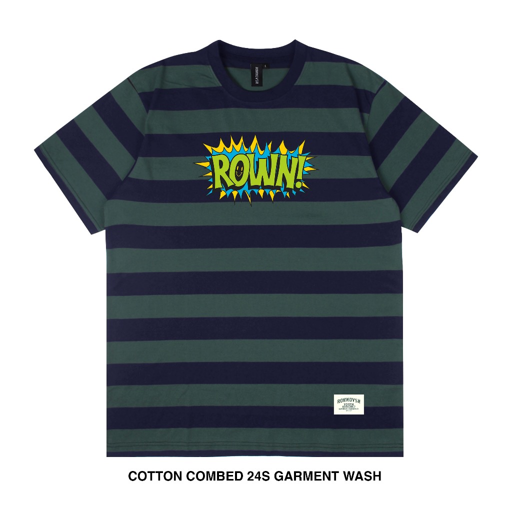 Rown Division Storage T-Shirt Stripe  - Rowndvsn Kaos Salur Gabo Green Navy