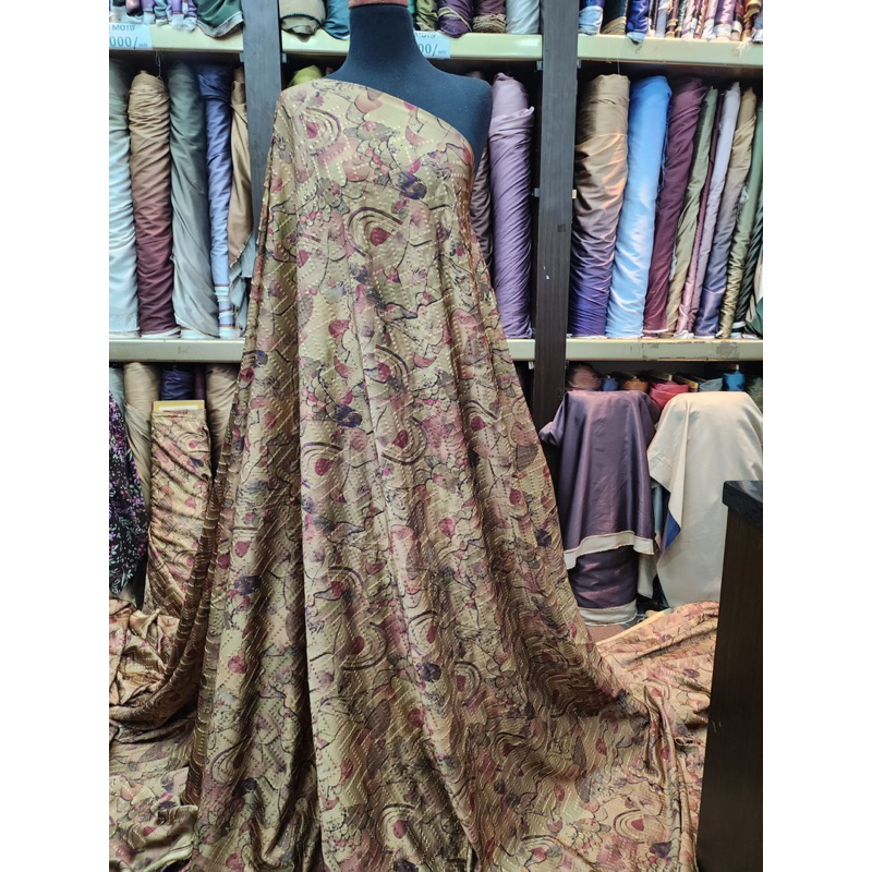 DIOR CHAIN EMBRO/BAHAN KAIN SATIN MOTIF BORDIR/KAIN DIOR MOTIF BORDIR