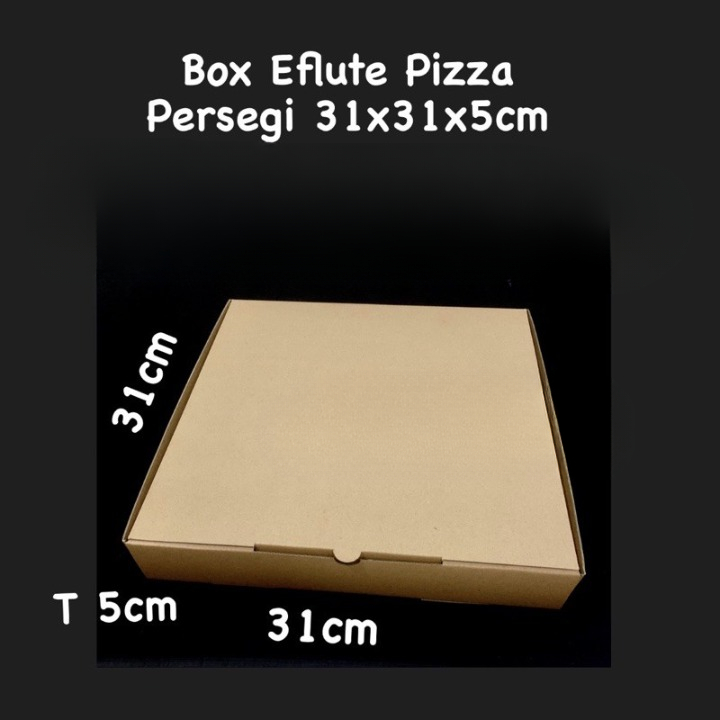 

( 5 pcs ) Dus Eflute Packaging Pizza Ukuran 31x31x5 cm Box Coklat Polos Persegi Kemasan Makanan
