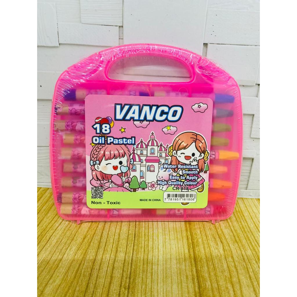 

Crayon Vanco CR-818 18 Warna/ Oil Pastel 1 Set Isi 18 Warna