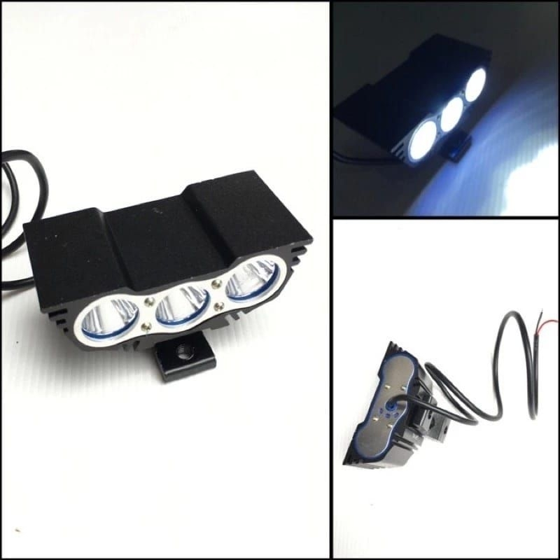 LAMPU TEMBAK MOTOR LAMPU TEMBAK OWL 3 MATA DOMINO PREMIUM UNIVERSAL LED KUNING DAN PUTIH