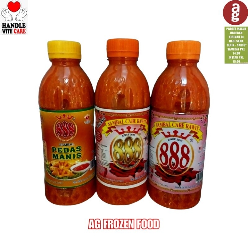 

Sambel Cabe Rawit 888 Pedas /Extra Pedas & Pedas Manis 350 Ml