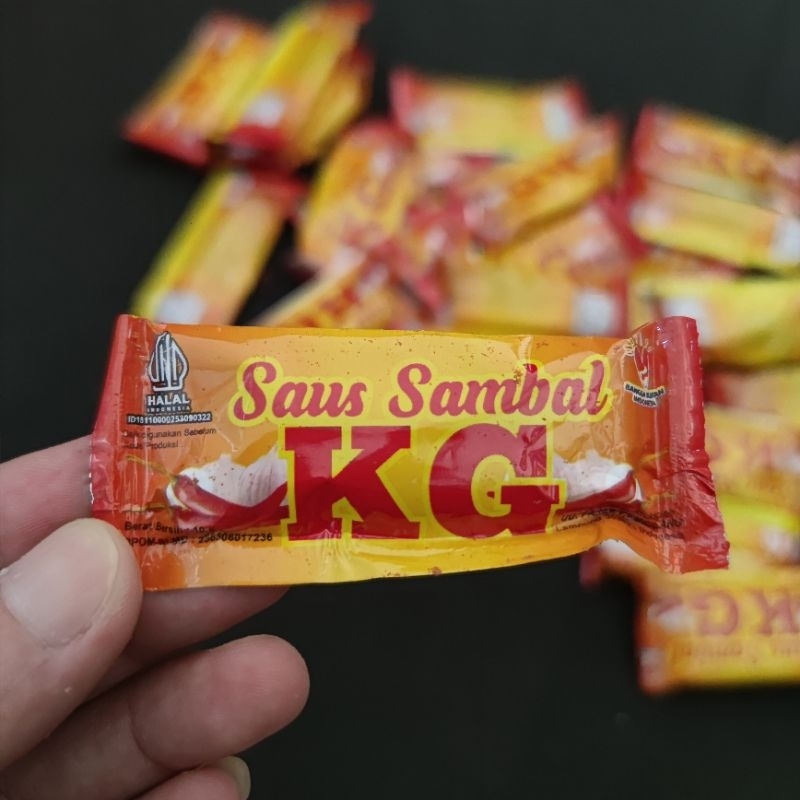 

Saus sachet saos sambal stick merek KG isi 25 cabe sauce