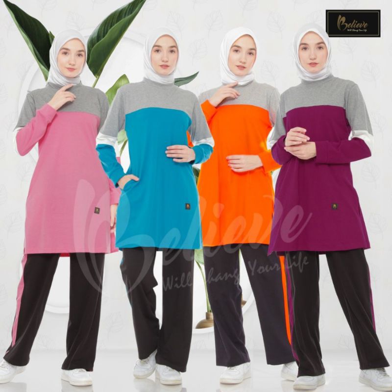 Believe Bms 44 Baju muslim sporty combed 20s katun ori