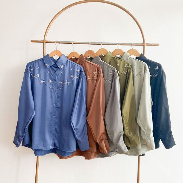 GROSIR LV517 (6PCS) - Kemeja Casual Wanita - Atasan Wanita Kemeja Payyet - Kemeja Grosir