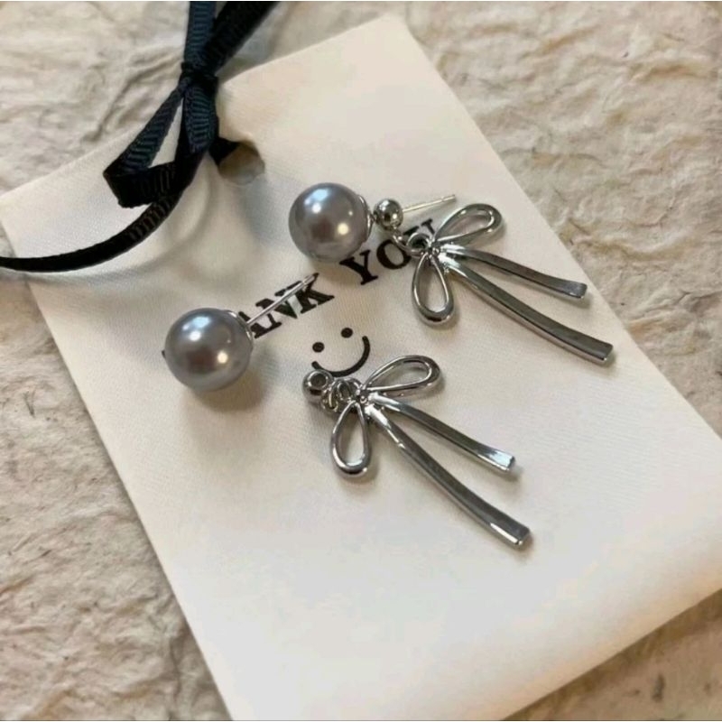 Anting Earrings Wanita Gaya Y2K Style Silver, Bali