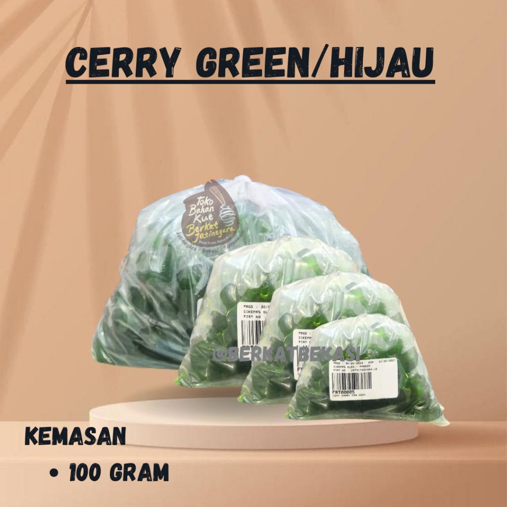 

CHERRY GREEN KEMASAN 500 GR / MANISAN BUAH CHERRY HIJAU