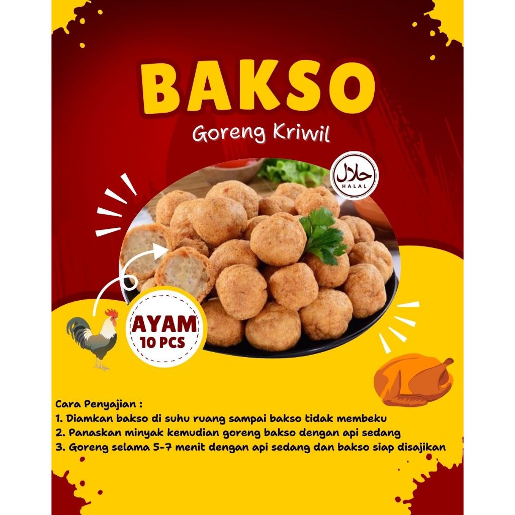 

Bakso Goreng Kriwil (Ayam)