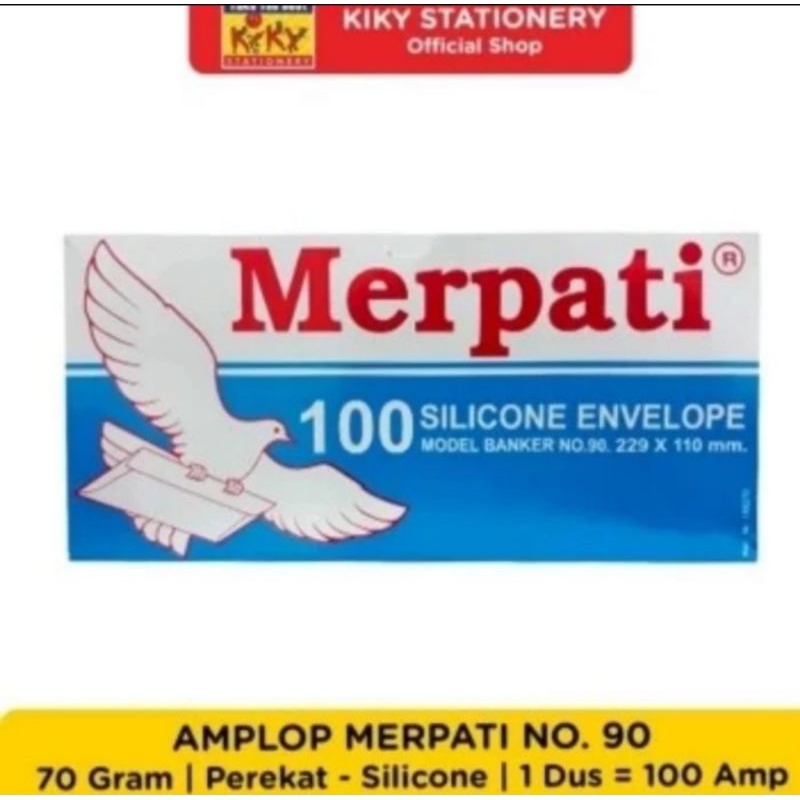 

Amplop putih Merpati no 90 /amplop putih panjang perbox 100 lbr