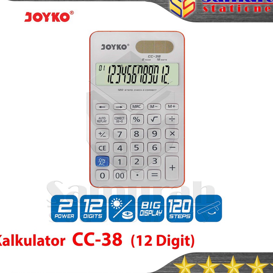 

Istimewa Kalkulator Saku Joyko CC 38 Alat Mesin Hitung Meja CC38 Calculator 12 Digit Big Display