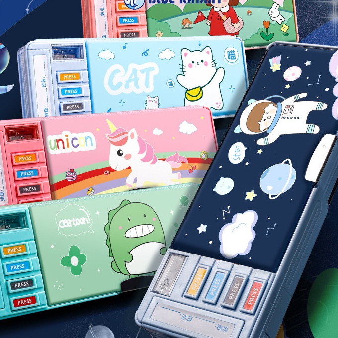 

Termurah BlueRabbit Tempat Pensil Multifungsi Motif Untuk Anak Kotak Pensil Pola Kartun Lapisan Ganda dan Tunggal dengan Rautan Kapasitas