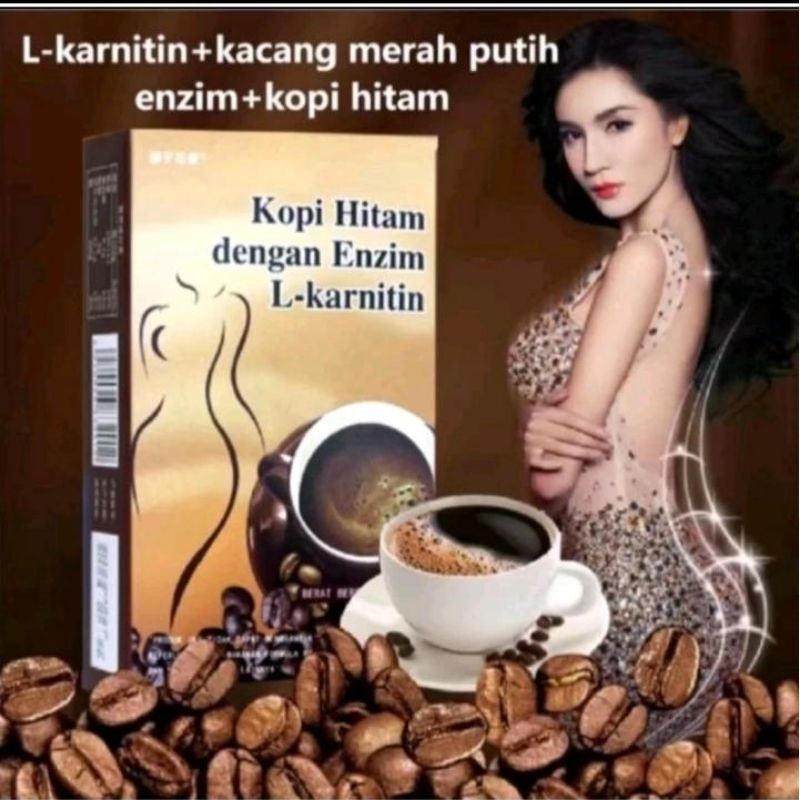 

1 BOX KOPI HITAM L-KARNITIN KOPI DIET ENZIM PELANGSING TUBUH PENGHANCUR LEMAK (10 SACHET)