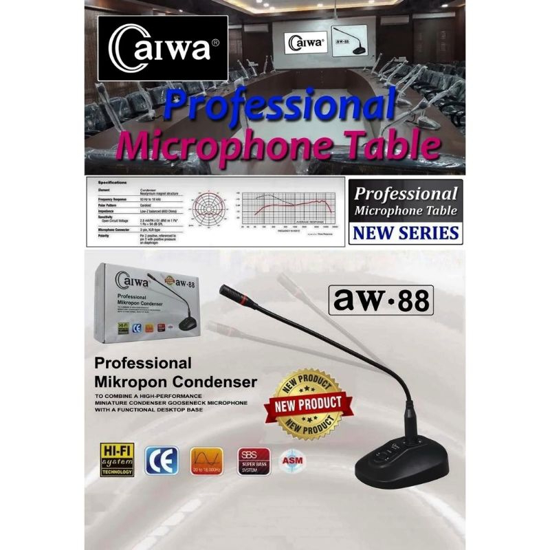 CAIWA AW-88 MICROPHONE MEJA KABEL MIC RAPAT MIC MEJA MIC CERAMAH