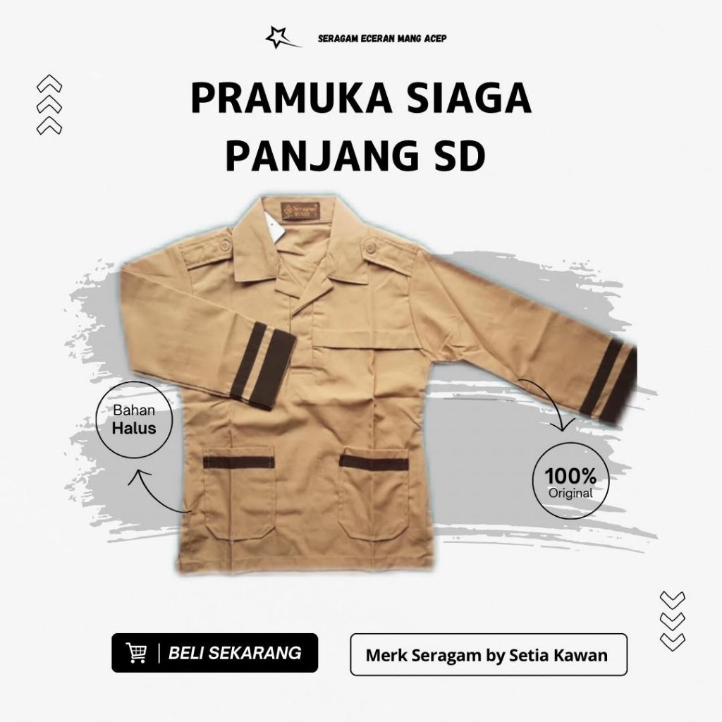 Baju Seragam Pramuka Siaga SD Lengan Panjang Merk Seragam