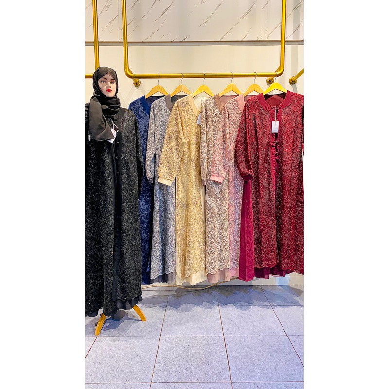 RAMADANIA ESWARI TILE 2.5 DRESS ONLY  - BAJU KONDANGAN WISUDA LAMARAN BRIDESMAID -DRESS BROKAT TILE 