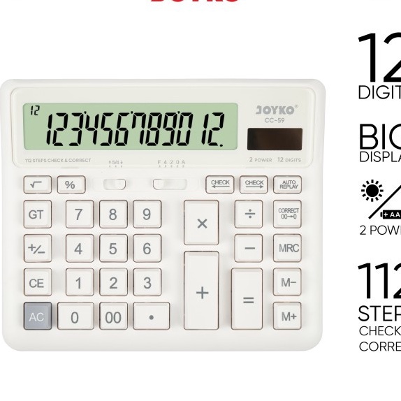 

FG2 Calculator Kalkulator Joyko CC59 12 Digits Check Correct