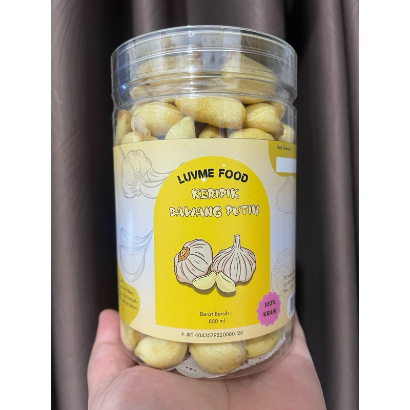 

Luvme Food - Keripik Bawang putih | Garlic Chips Premium | imun | Original Utuh Gurih 350ml, 850ml