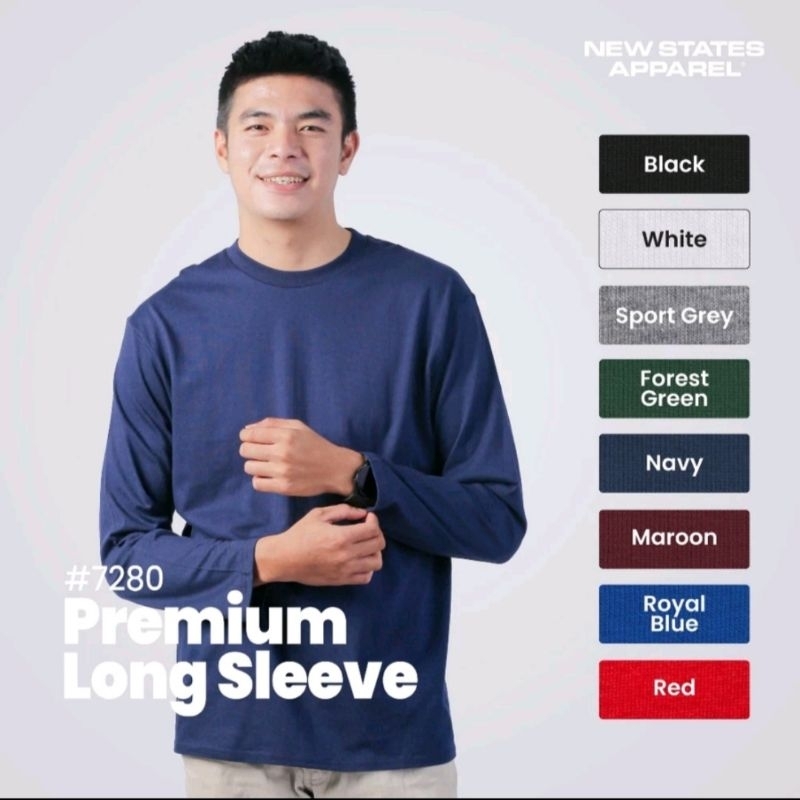NEW STATE APPAREL kaos polos pria dan wanita lengan panjang premium cotton 24s warna