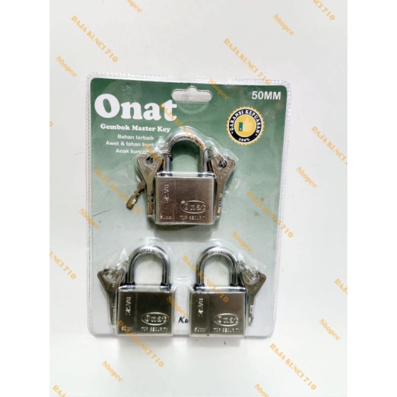Gembok Master Key ONAT 40MM 50MM 60MM / Gembok Master Key Pendek 40MM
