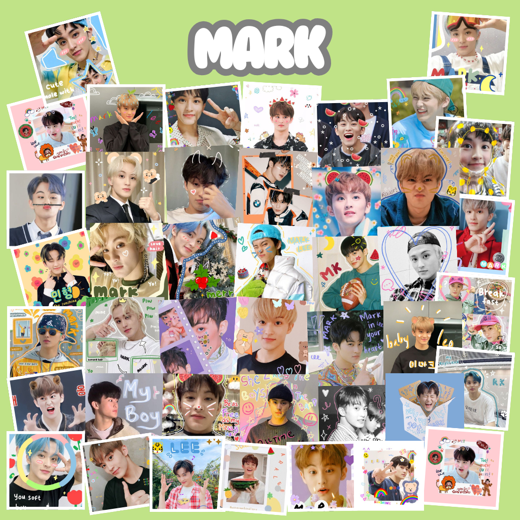 

50 Sticker PERSEGI MARK NCT DREAM | Sticker Deco MARK LEE NCT | Sticker Decor Aesthetic BTS