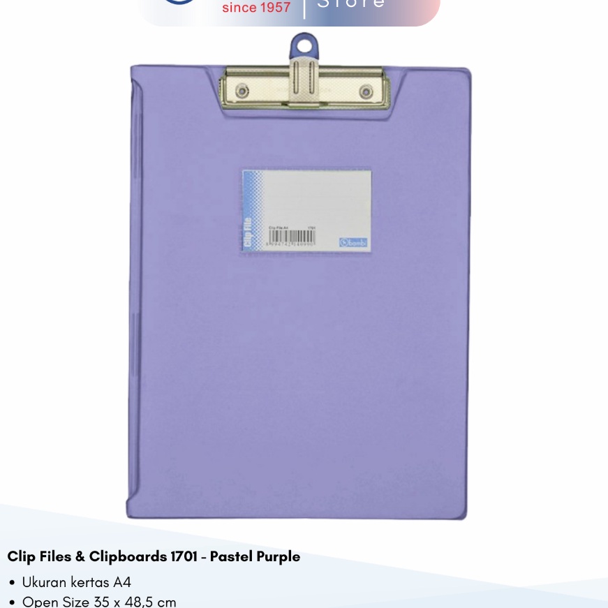 

KP8 Bambi Papan Jalan A4 Papan Ujian Include Clip File Holder Clipboard kode 171